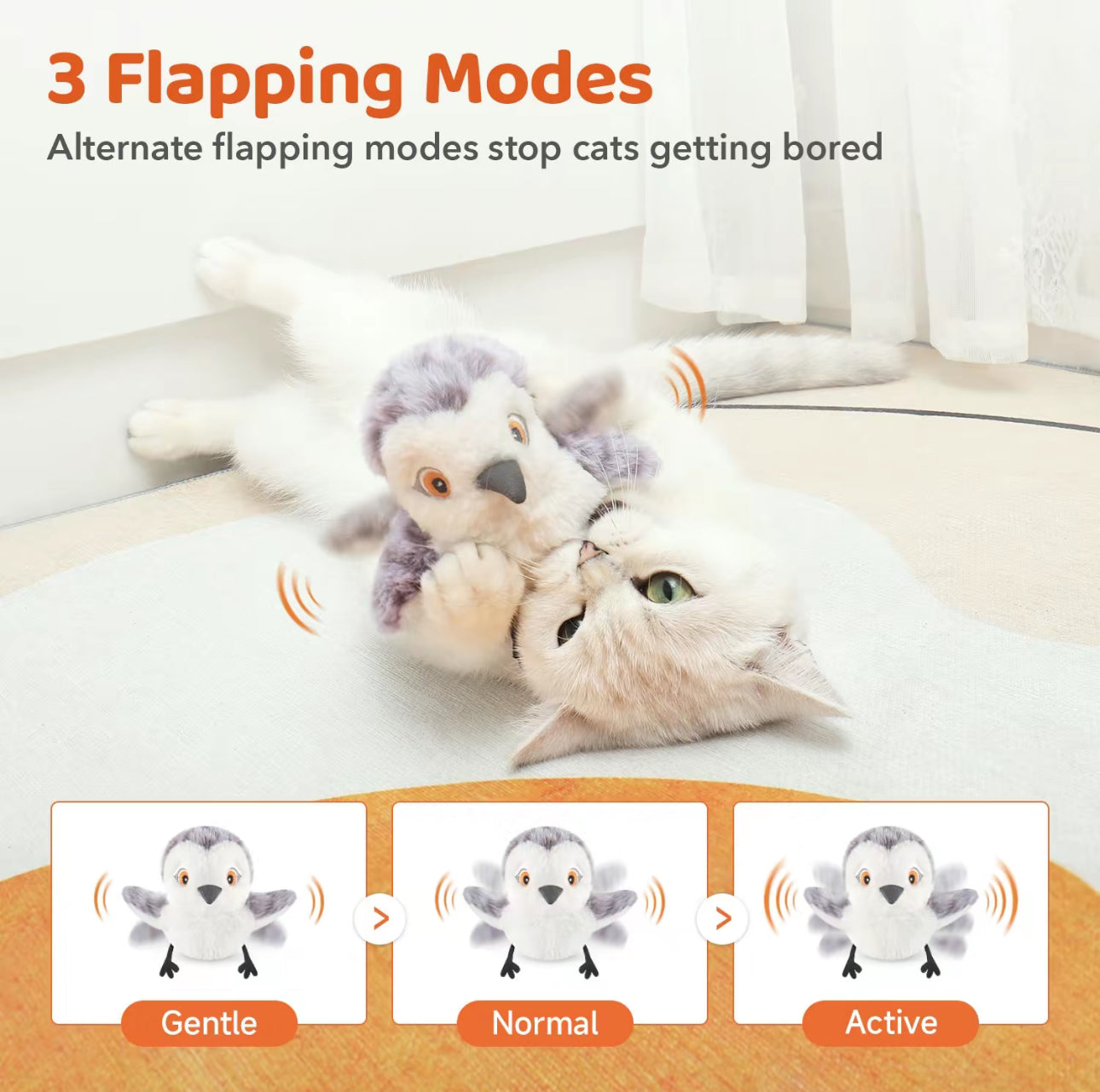 ChirpPaws Oiseau Battant - Jouet Interactif pour Chat