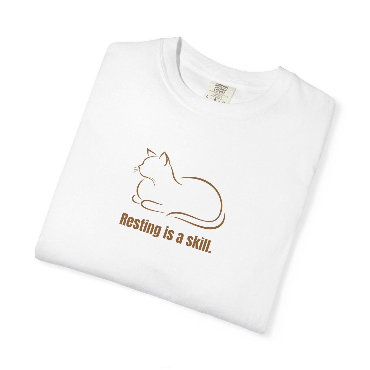 Camiseta de gato 'Descansar es una habilidad'