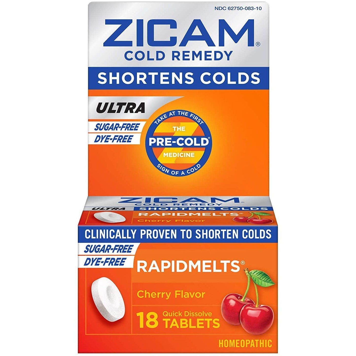 Zicam Cold Remedy Ultra RapidMelts - Cereza Sin Azúcar, 18 Tabletas