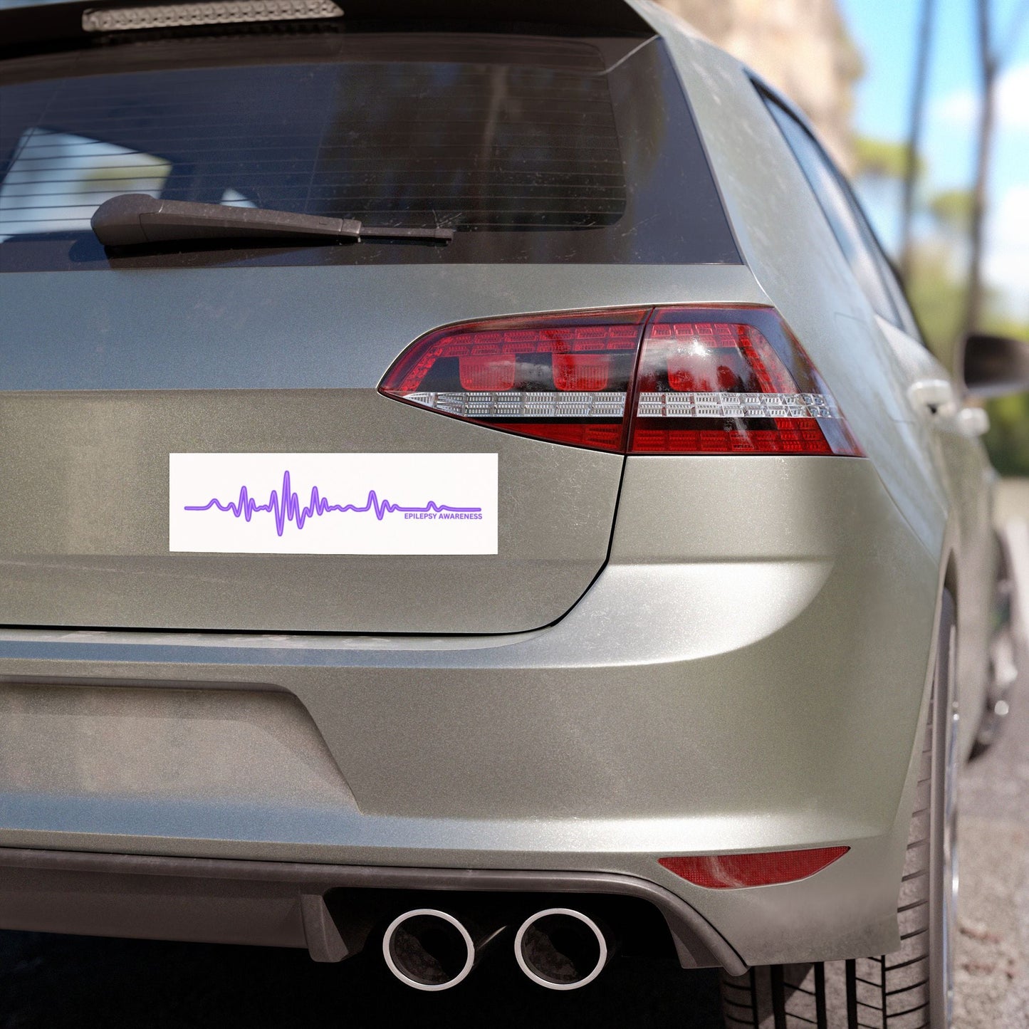 Epilepsy Awareness EEG Wave Bumper Magnet – Purple Ribbon Support