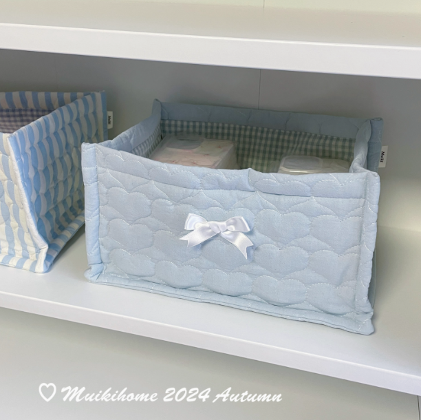 Quilted ins storage basket desktop good item storage cute storage frame - Korvel