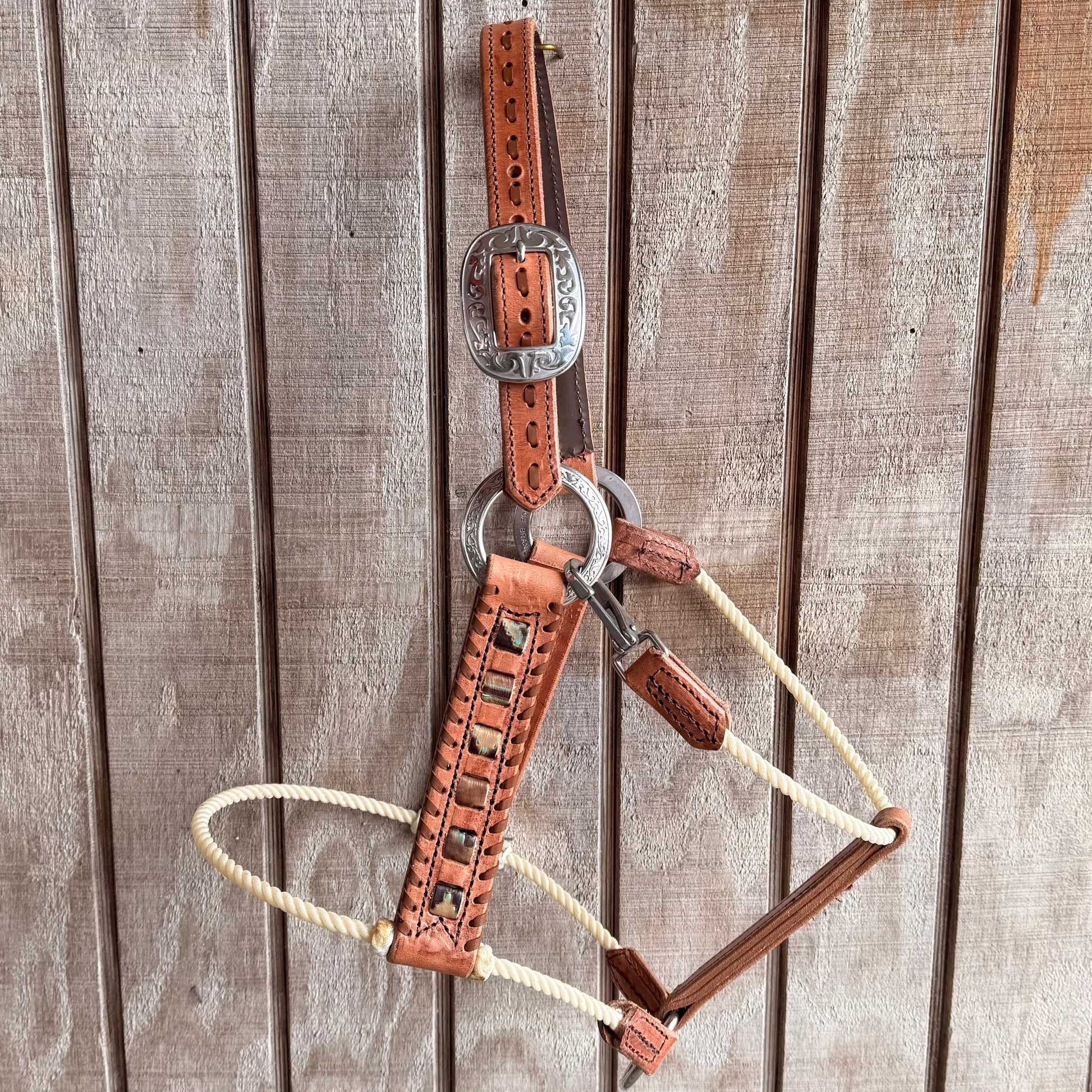 Deluxe Leather Rope Nose Halter with Tassels - Korvel