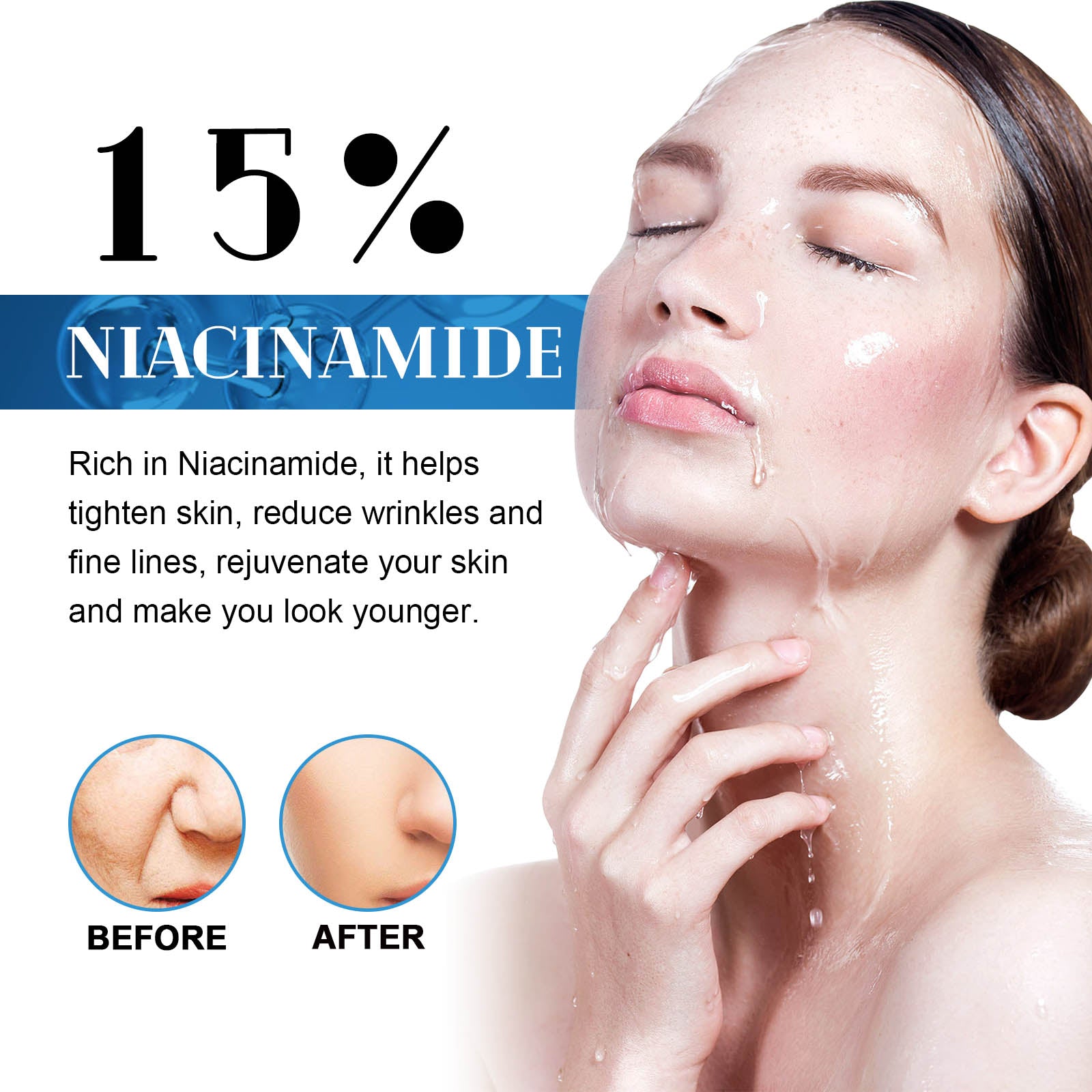 Niacinamide Facial Essence, Brightening, Firming, Hydrating And Whitening Essence - Korvel
