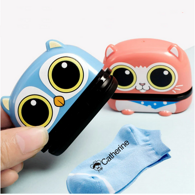 Kindergarten Kids Cartoon Personalized Photosensitive Pet Owl Pastel Name Seal Clothes Flash Foam Self Ink Toy Stamp - Korvel