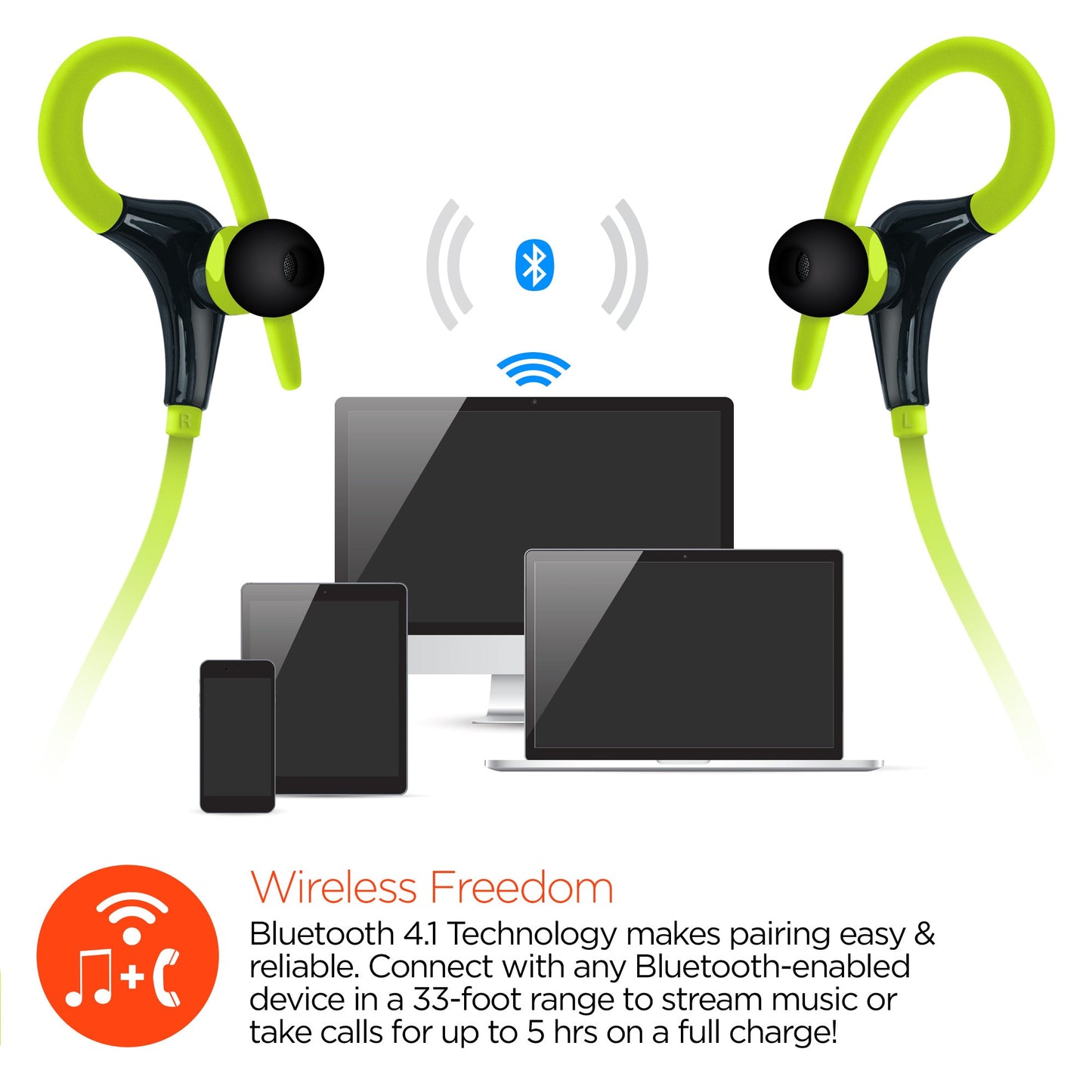 Écouteurs sans fil Bluetooth HyperGear Marathon Sport
