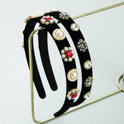 Baroque Court Diamond Tapered Headband Retro Style Premium Hair Ornament - Korvel