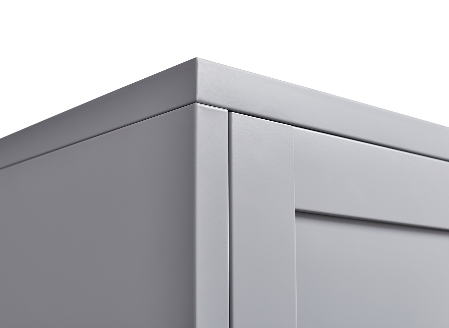 Grey metal kitchen storage cabinet, kitchen pantry storage cabinet with door and shelf, adjustable leveling feet - Korvel