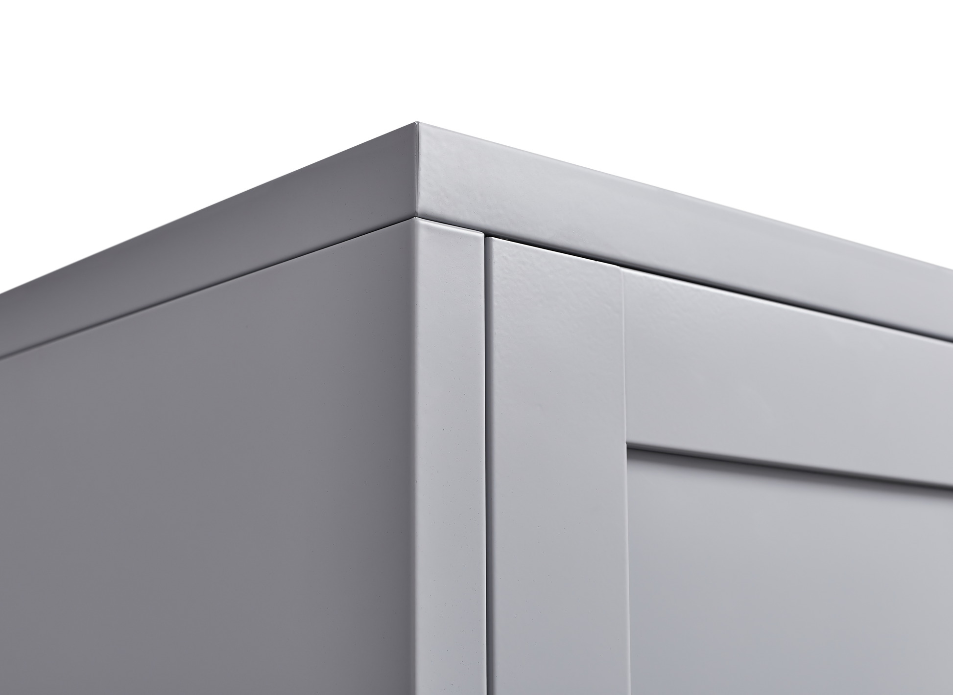 Grey metal kitchen storage cabinet, kitchen pantry storage cabinet with door and shelf, adjustable leveling feet - Korvel