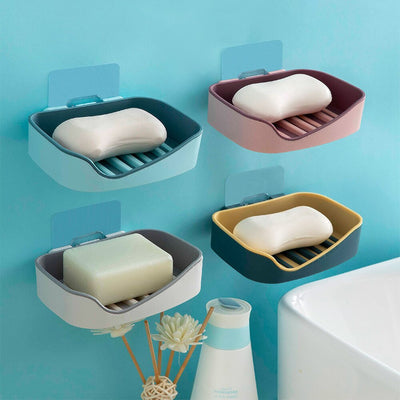 Bathroom soap box storage rack free perforated shelf drain toilet soap rack household suction cup wall-mounted soap box - Korvel