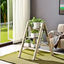 3-level ladder, aluminum alloy ladder, folding ladder, wide anti slip pedal, portable ladder with a weight capacity of 300 pound - Korvel