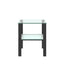 Glass two layer tea table, small round table, bedroom corner table, living room black side table - Korvel