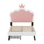 Twin Size Upholstered Princess Bed with Crown Headboard