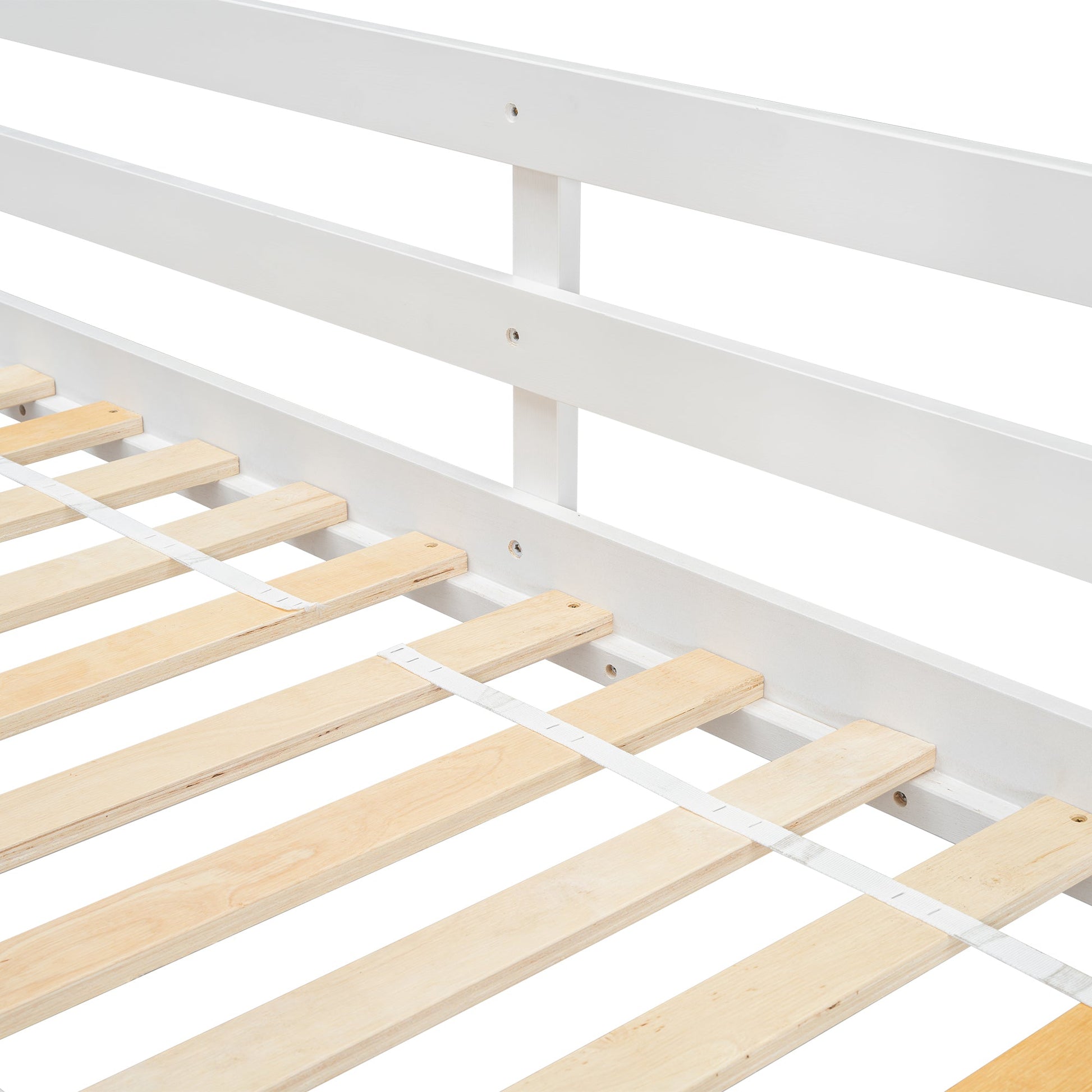 Twin over Twin House Bunk Bed with Roof , Window, Window Box, Door , with Safety Guardrails and Ladder, Pink/White - Korvel