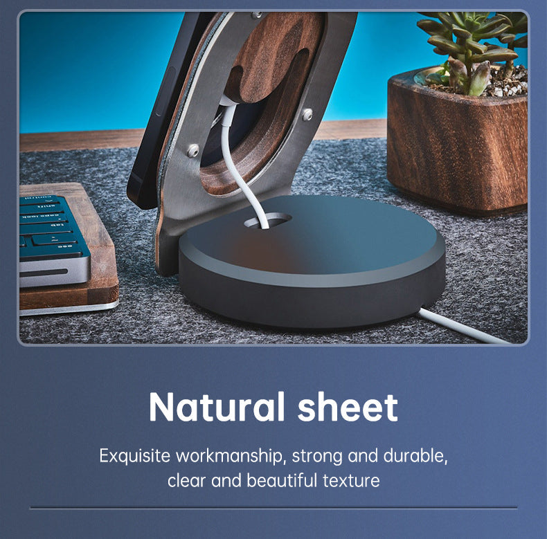 Walnut Wireless Magnetic Charger Stand for MagSafe