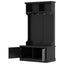 Hall Tree with Storage Shoe Bench for Entryway and Hallway, 4-in-1 Design Coat Racks with 4 Hooks for Living Room, Black - Korvel
