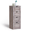 Floor Cabinet Wooden Storage Cabinet Home Office Living Room Bathroom Side Table Sturdy Modern 4 Drawers Grey - Korvel