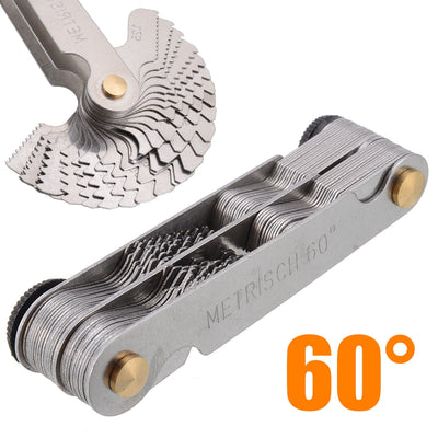 New 60 And 50 Degree Whitworth Metric Screw Thread Pitch Gauge Blade Gage For Measuring Tool - Korvel