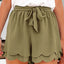 Tied Layered Scalloped Hem Shorts - Korvel