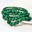 Vintage malachite beaded bracelet stacking style green bracelet men and women elastic jewelry - Korvel