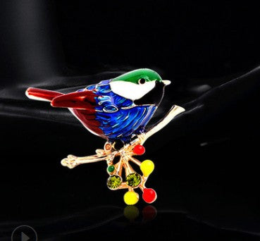 CINDY XIANG Cute Vivid Bird Brooches For Women Winter Animal Design Pin Branch Accessories 3 Colors Available High Quality - Korvel