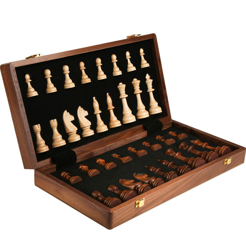 International Chess High end Solid Wood Set Large Children's Wooden Folding Chess Board Special for Western Chess Competition - Korvel