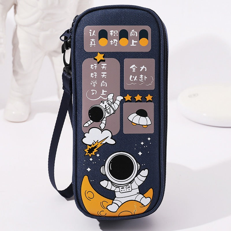 Pencil Case For Elementary School Students Pencil Case Large Capacity Children Simple Multifunctional Universe Star Stationery Box - Korvel