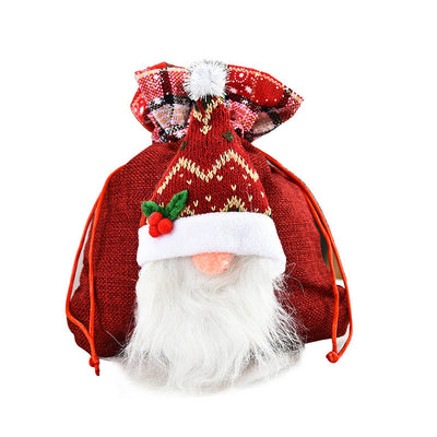 Christmas Faceless Doll Tote Bag Creative Christmas Apple Bag Candy Bag Christmas Gift Bundle Pocket - Korvel