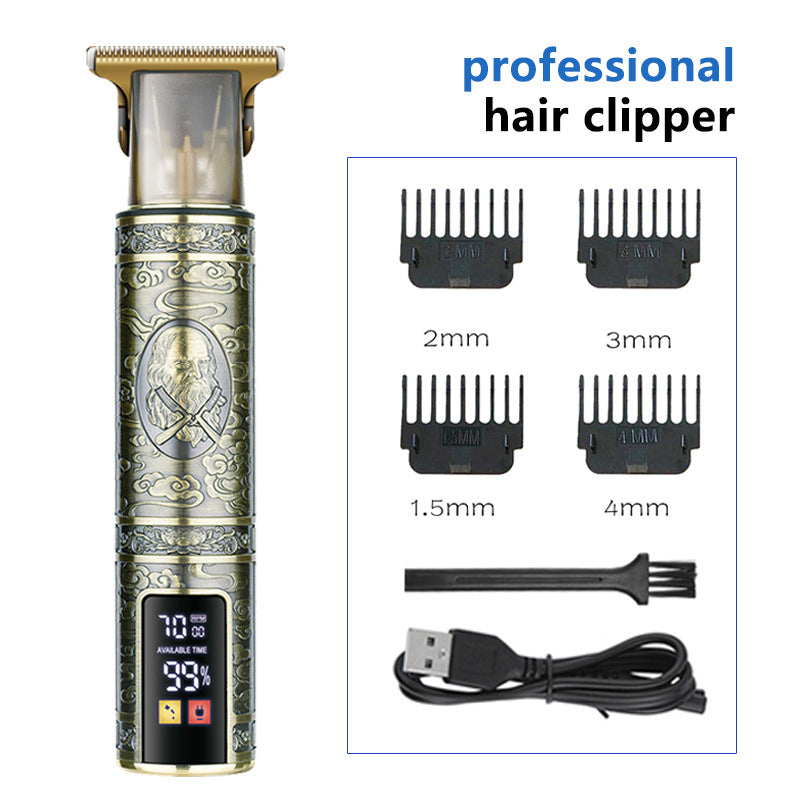 T9 Hairdresser With LCD Display Electric Hair Clipper Household Large Screen Digital Display Electric Hair Clipper Carving Oil Head Shaver Hair Clipper - Korvel