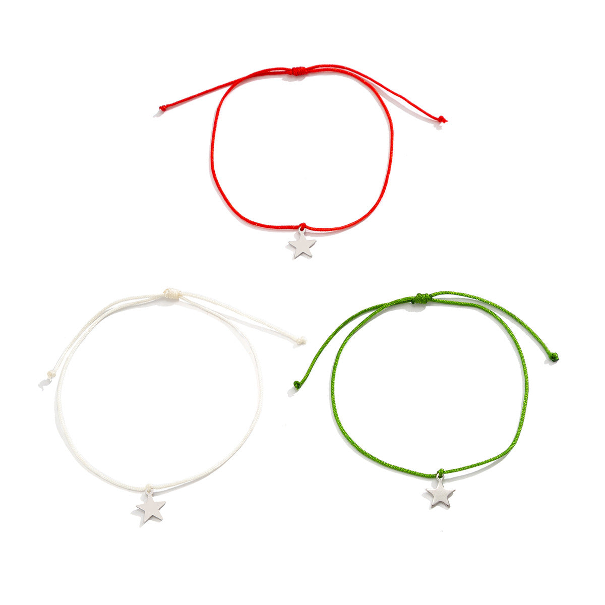 Christmas Element Elk Snow Bracelet Set Creative Snowman Adjustable Wax Thread Handmade - Korvel