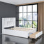Full Size Platform Bed with Storage Headboard and 2 Drawers, White - Korvel