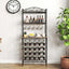 Soporte de Vino Alto Elegante con Almacenamiento para Copas