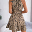 Chiffon Leopard Print Ruffled Swing Dress for Women