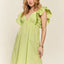 Vestido Babydoll con Mangas de Volante y Espalda Fruncida