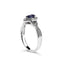 Anillo Halo de Zafiro y Diamante en Plata de Ley .925 - Talla 7.5