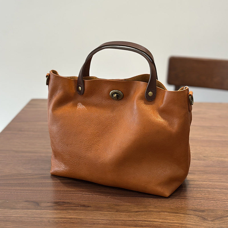 Sac à main shopper en cuir véritable pour femmes