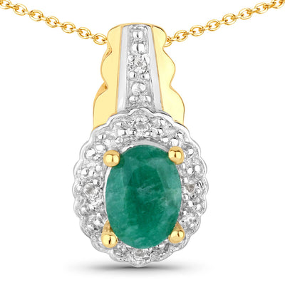 Ensemble de bijoux en argent sterling avec émeraude teinte de 1,71 carat et topaze blanche