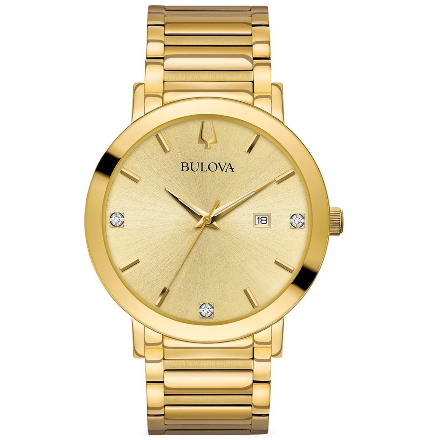 Reloj de Diamantes para Hombre Bulova - Elegante Esfera Dorada
