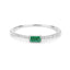 Bague de fiançailles en or blanc 14K avec émeraude zambienne de 0,18 carat et diamants