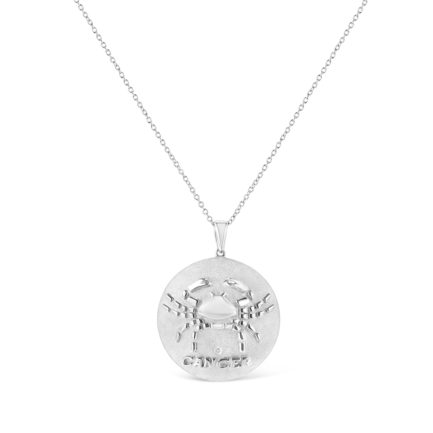 Collar con colgante del zodiaco Cáncer en plata esterlina .925