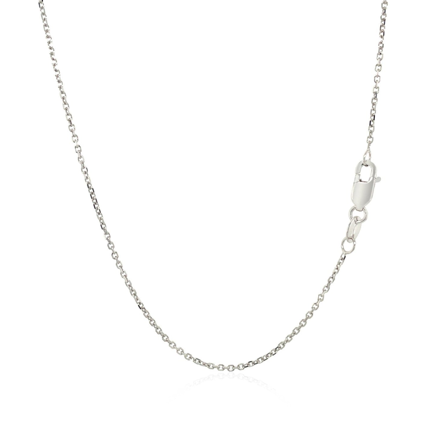 14k White Gold Diamond Cut Cable Link Chain - 1.1mm
