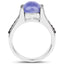 Bague en argent sterling avec tanzanite véritable de 3,20 carats et spinelle noir