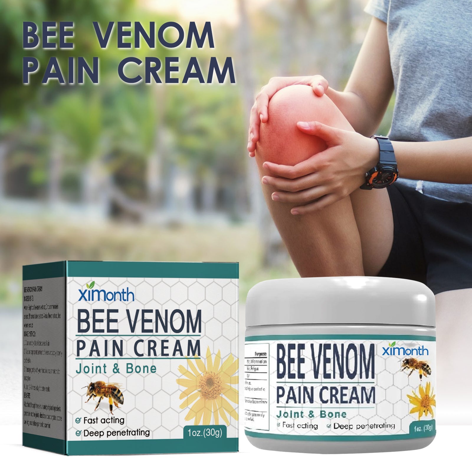 Bee Venom Joint Cream, Relieves Hands Legs Bones Knees Lumbar Spine Sedentary Joint Pain Body Care Cream - Korvel
