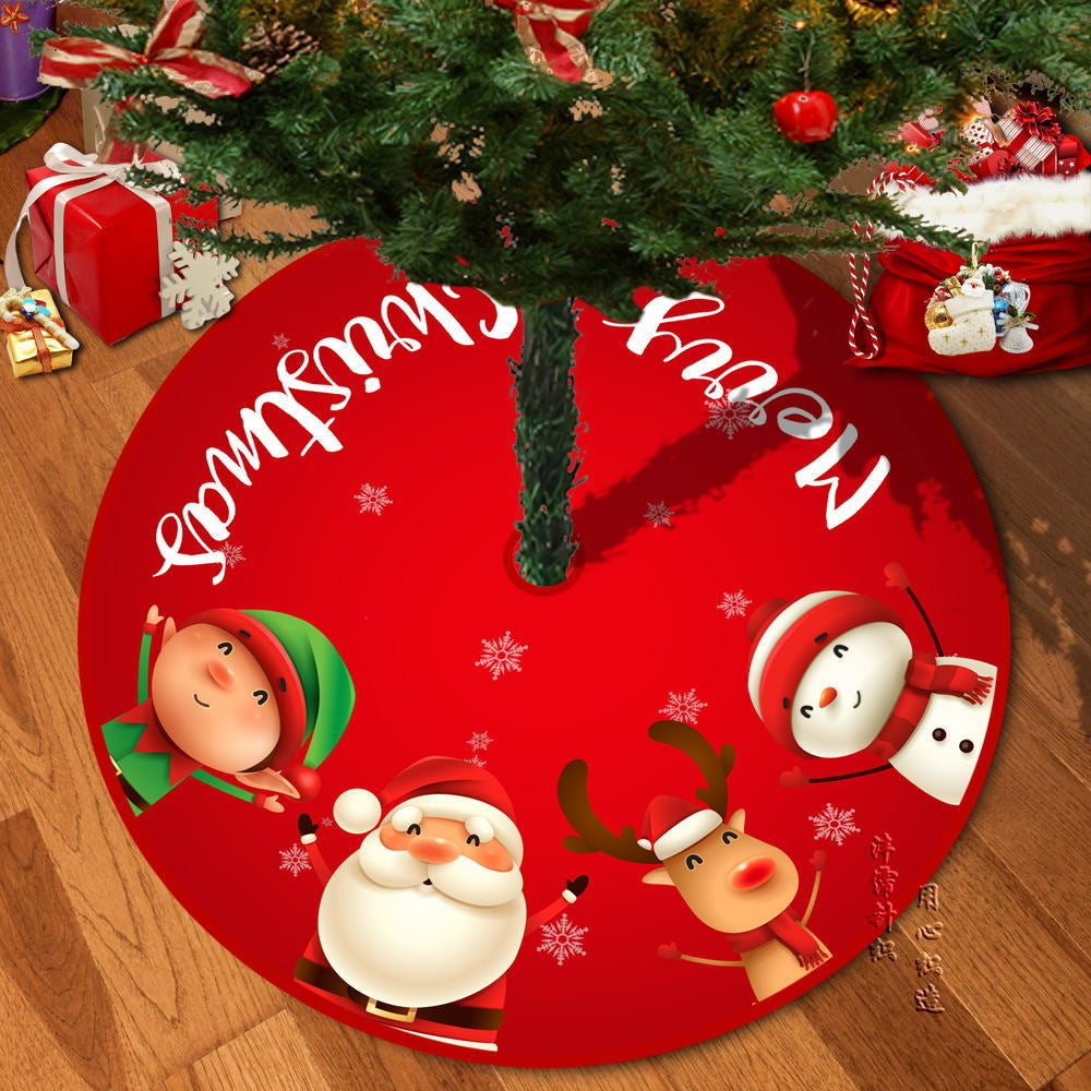 Deer Head Snowflake Santa Claus Gift Box Series Christmas Tree Bottom Decoration Apron Atmosphere Decoration - Korvel
