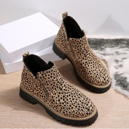 Botas de Tobillo de Ante Chic con Cremallera Lateral para Mujeres