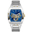 Montre multifonction en acier inoxydable argenté pour homme Guess