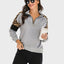 Sudadera de Manga Larga con Media Cremallera y Leopardo en Contraste