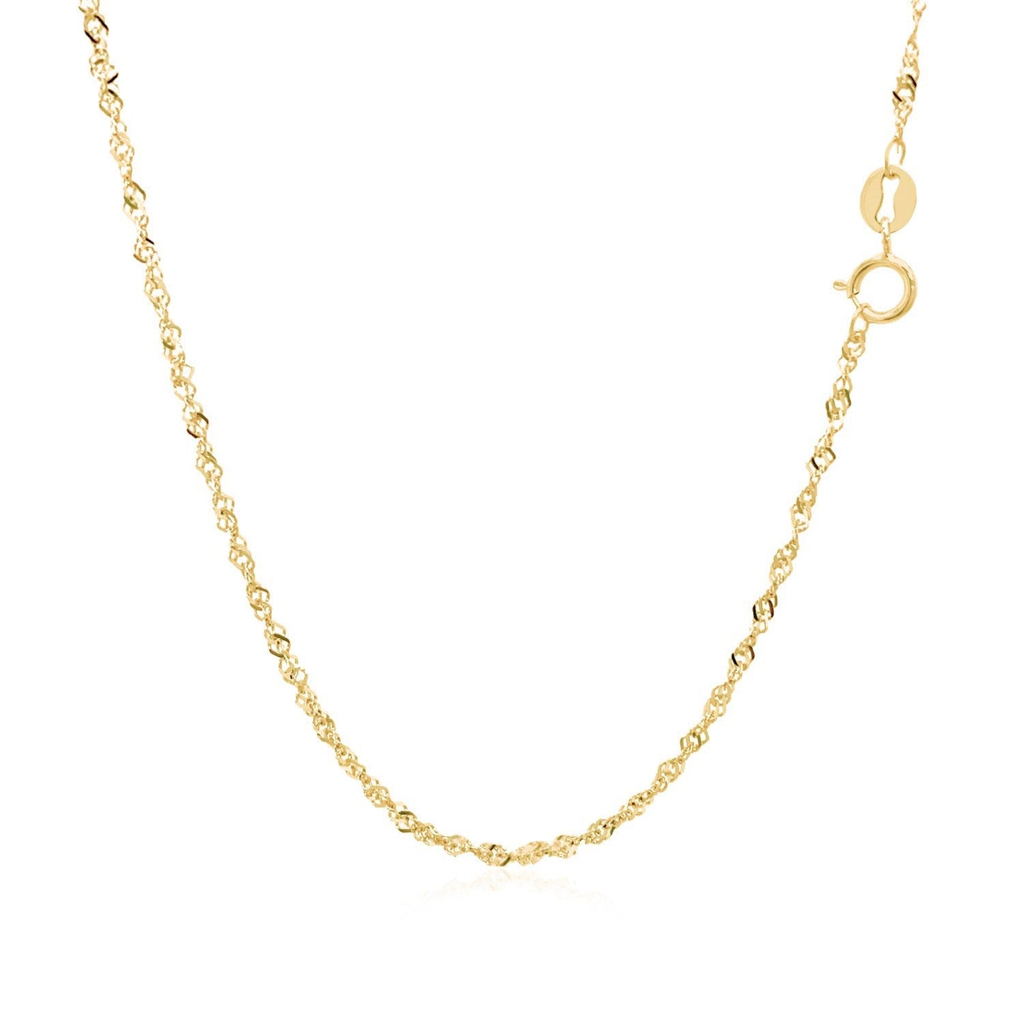14k Yellow Gold Singapore Chain - 1.5mm Elegance