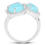 Anillo de Plata Esterlina de 5.30 Quilates de Amazonita y Topacio Blanco