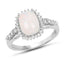 1.55 Carat Genuine Ethiopian Opal and White Topaz Sterling Silver Ring