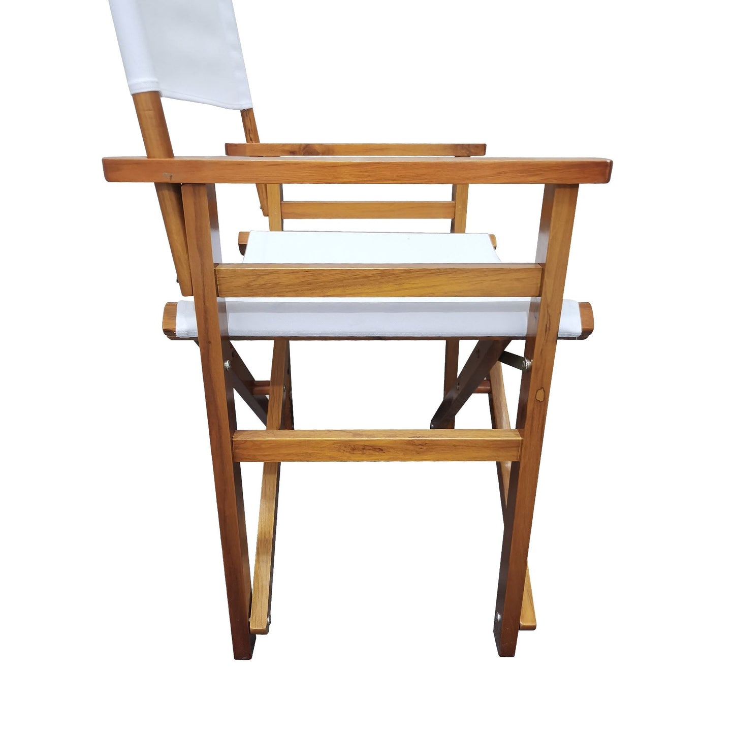 Premium Wooden Folding Chair Set - 2pcs in White Canvas